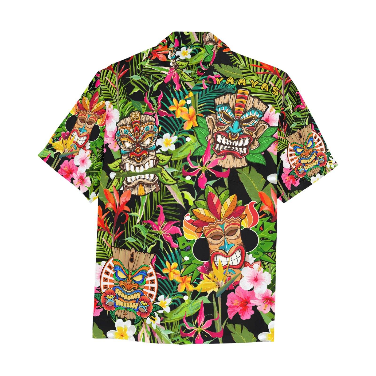 AMMO Hawaiian Shirt Green with White Hibiscus Flowers Pisspots and