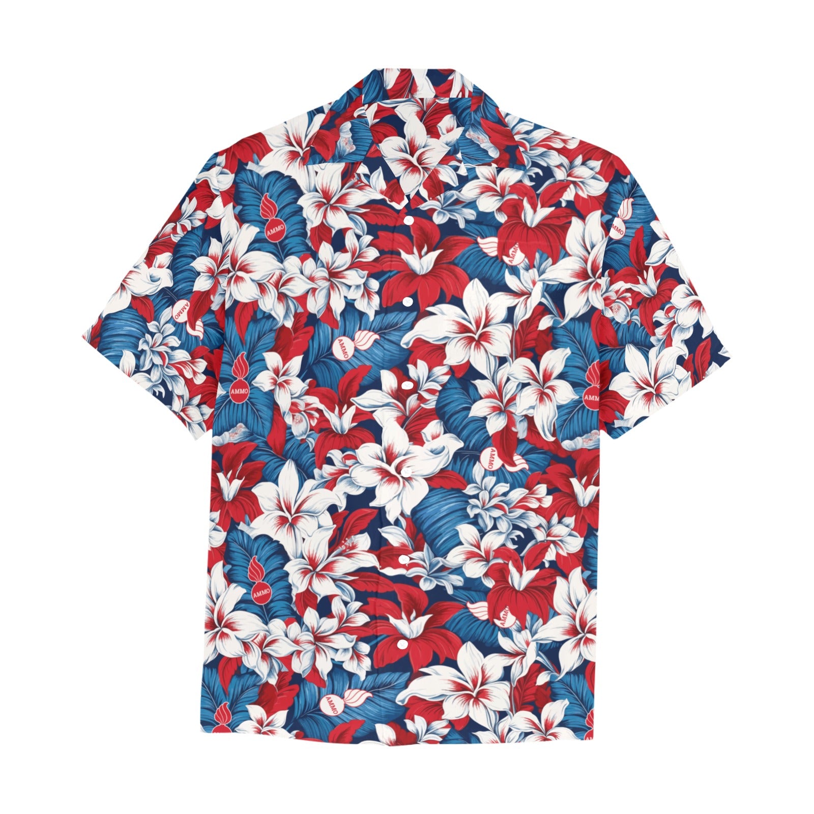 AMMO Hawaiian Shirt Red White and Blue Patriotic Flowers Flags Pisspot –  AMMO Pisspot IYAAYAS Gear