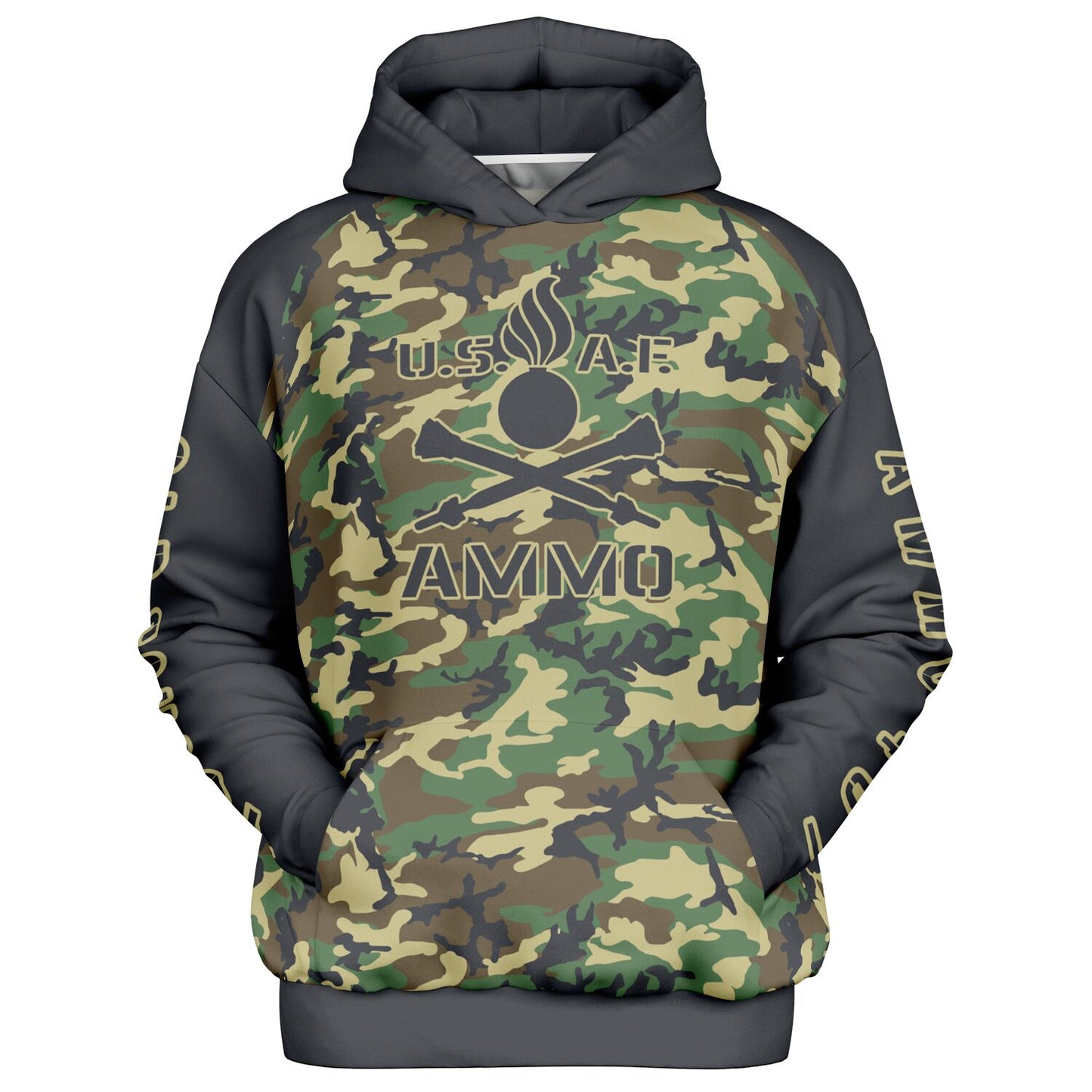 USAF AMMO Old School 461 Crossed GBU-28s Pisspot IYAAYAS Heavyweight Oversized Cold Weather Pullover Hoodie - All Over Print