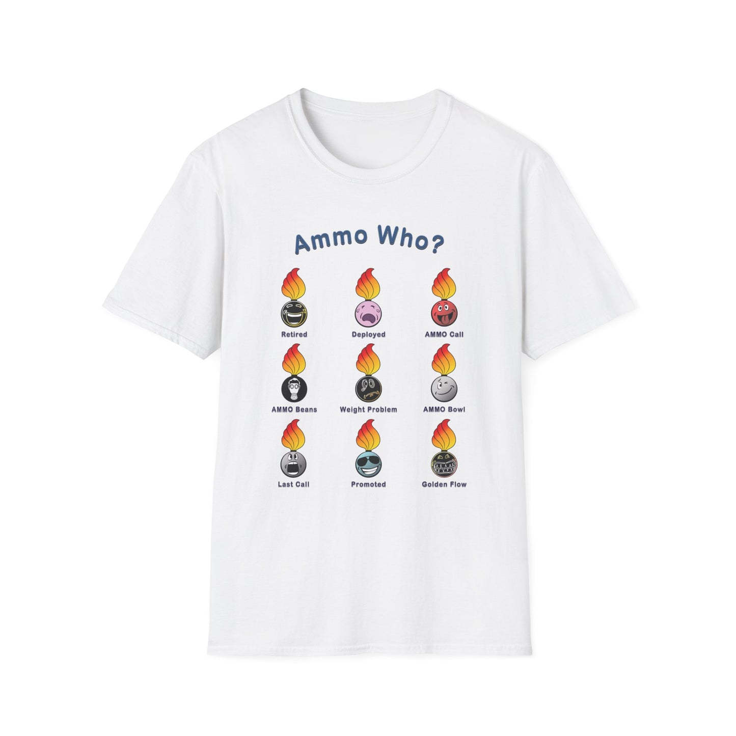 AMMO Who - Pisspot Event Emoji Icons Unisex Softstyle T-Shirt