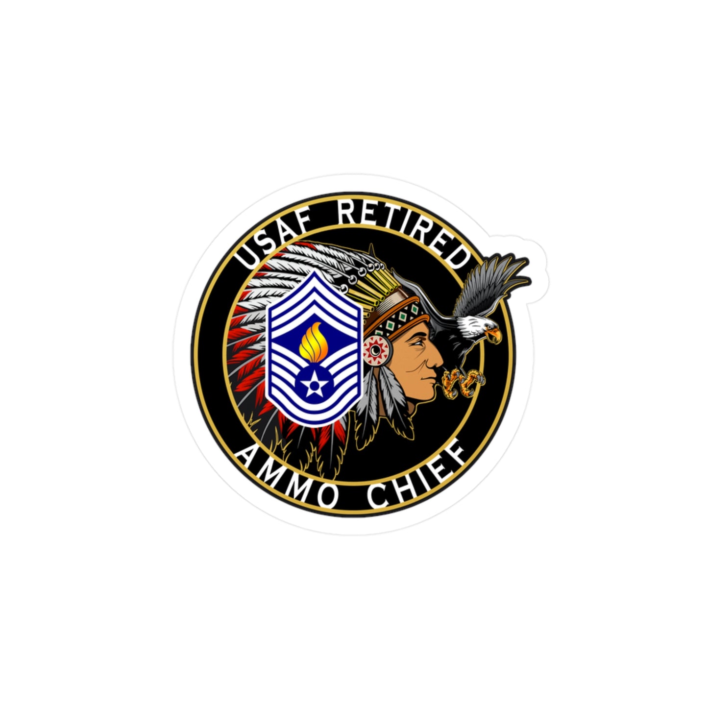 USAF AMMO Chief Retired Circular Logo Kiss-Cut Vinyl Decals