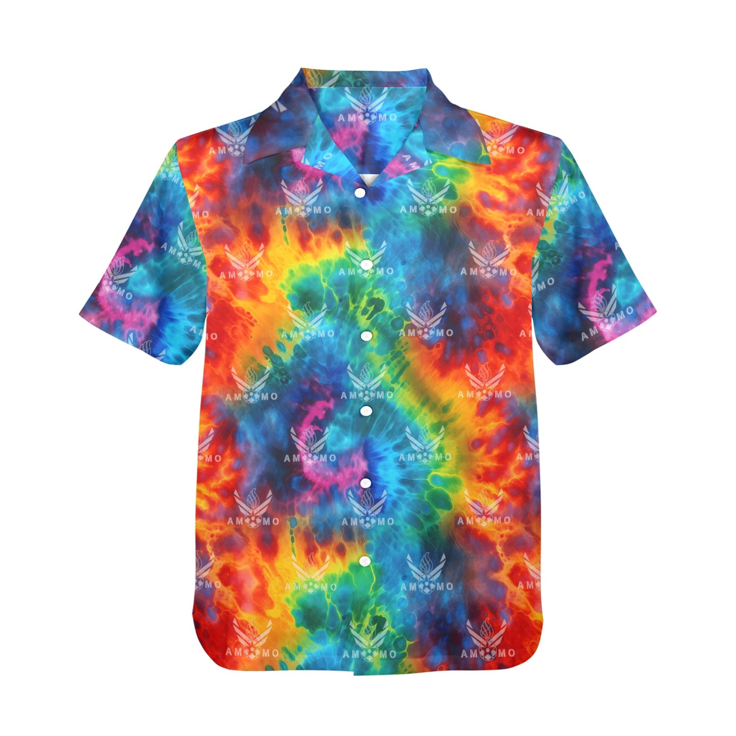 USAF AMMO Tie Dye AF Vectors Combined With Pisspots All Over Mens Hawaiian Shirt