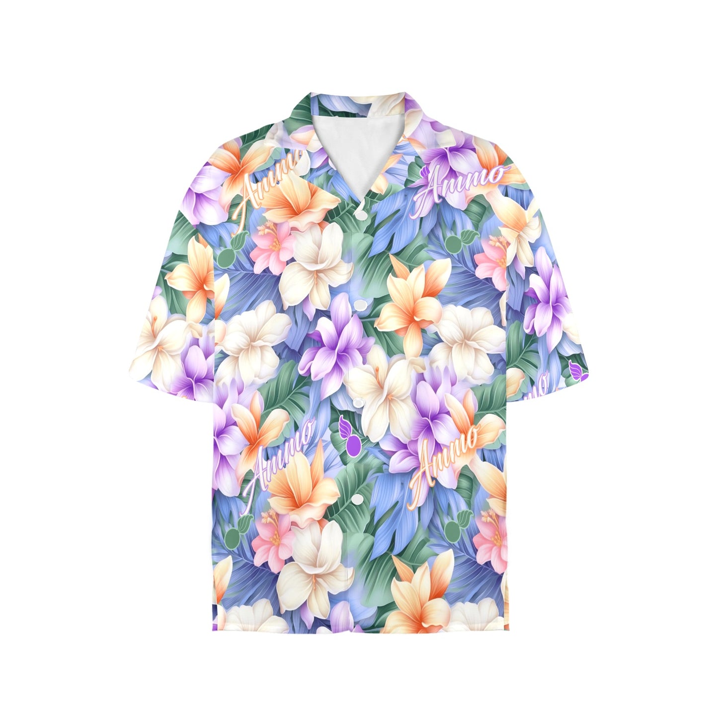 USAF AMMO Iridescent Pastel Flowers Leaves Pisspots and AMMO Word Womens Hawaiian Shirt