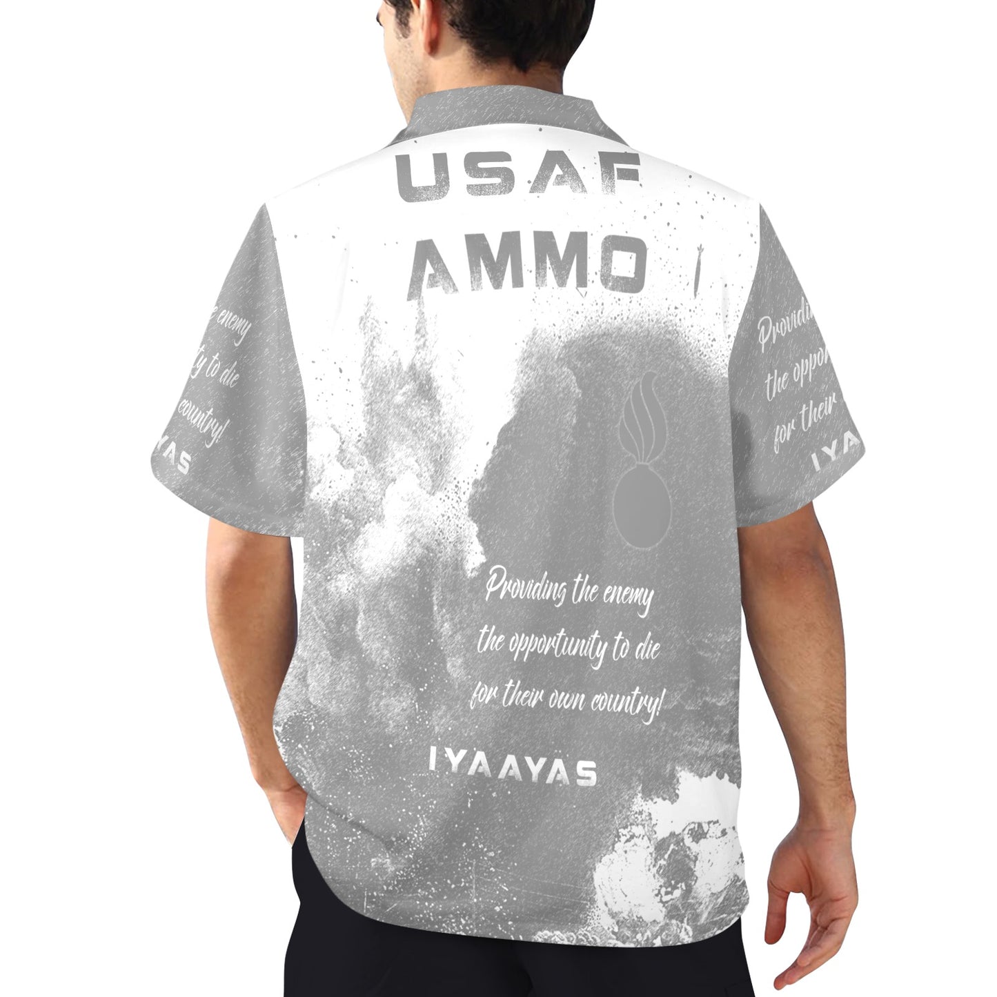 Bomb and Explosion USAF AMMO Pisspot IYAAYAS Mens Hawaiian Shirt