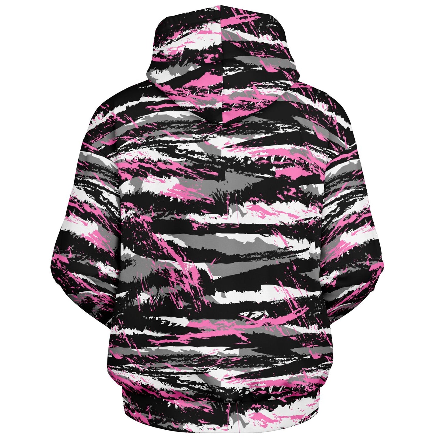 USAF AMMO Women Pink Tiger Stripe Camouflage Heavyweight Oversized Cold Weather Pullover Hoodie - All Over Print