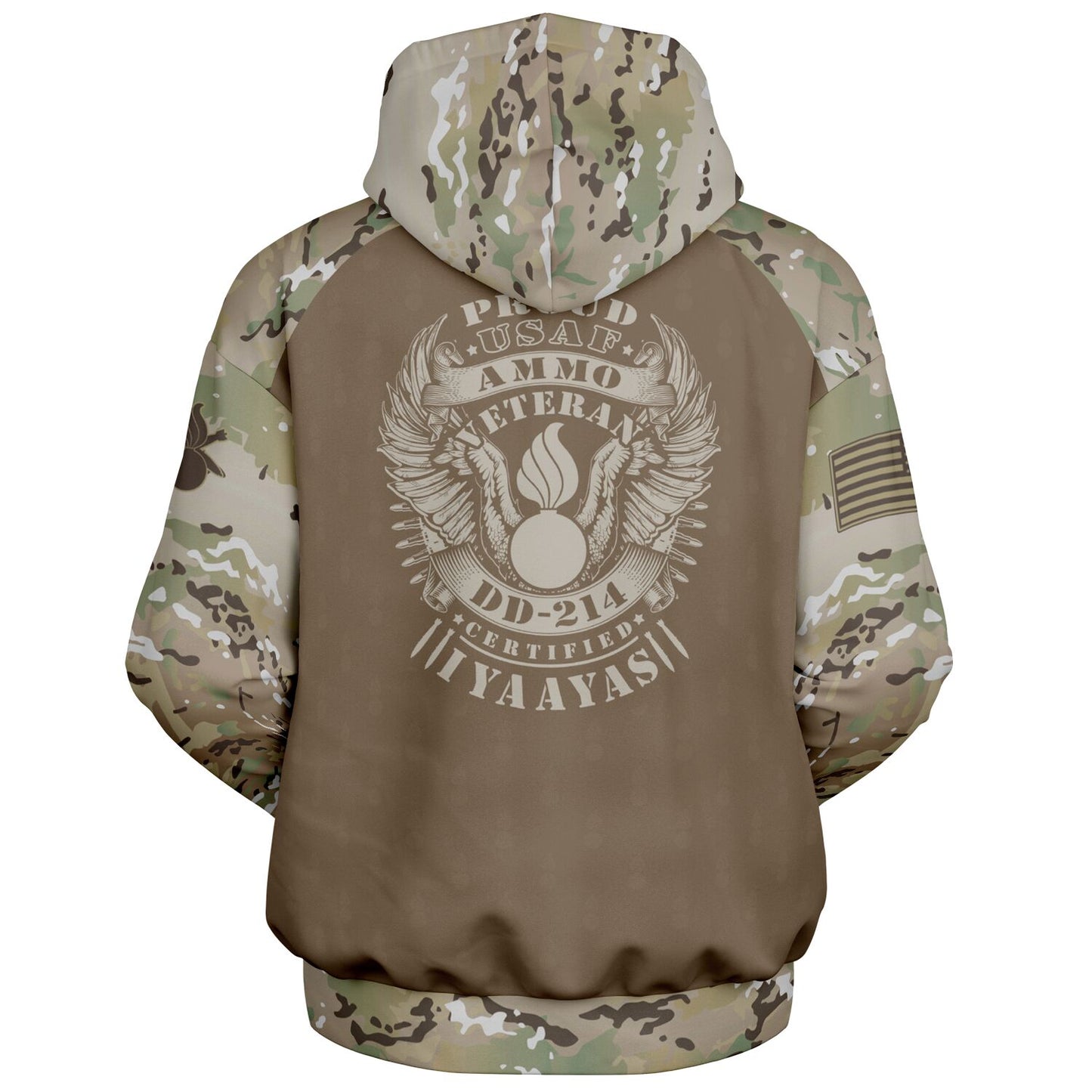 USAF AMMO OCP Style Veteran Heavyweight Oversized Cold Weather Pullover Hoodie - All Over Print