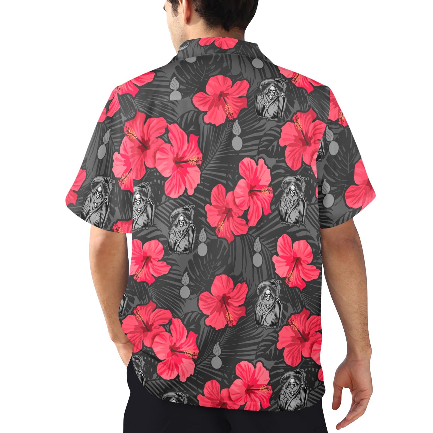 WAMMO Flowers AMMO Pisspots Weapons Reaper Mens Hawaiian Shirt