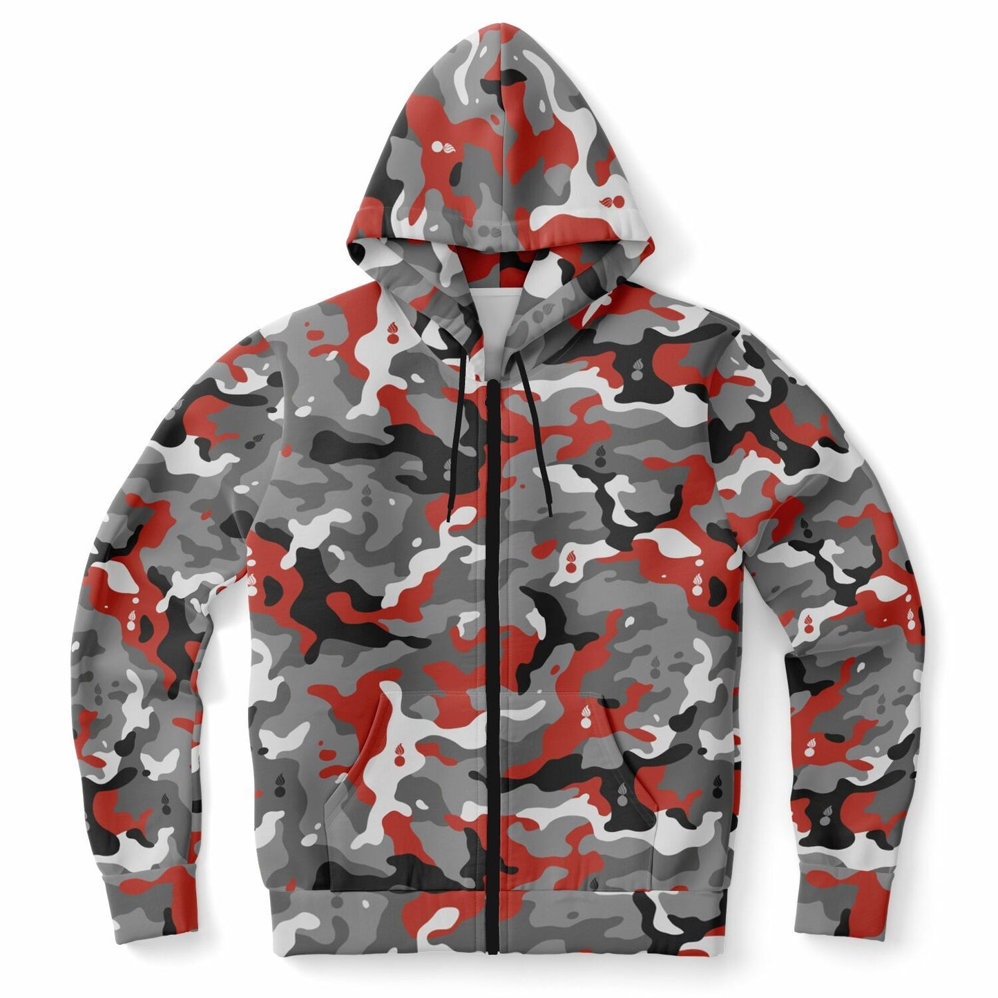 Red White Black and Grey USAF AMMO Pisspots Fashion Zip-Up Hoodie - All Over Print