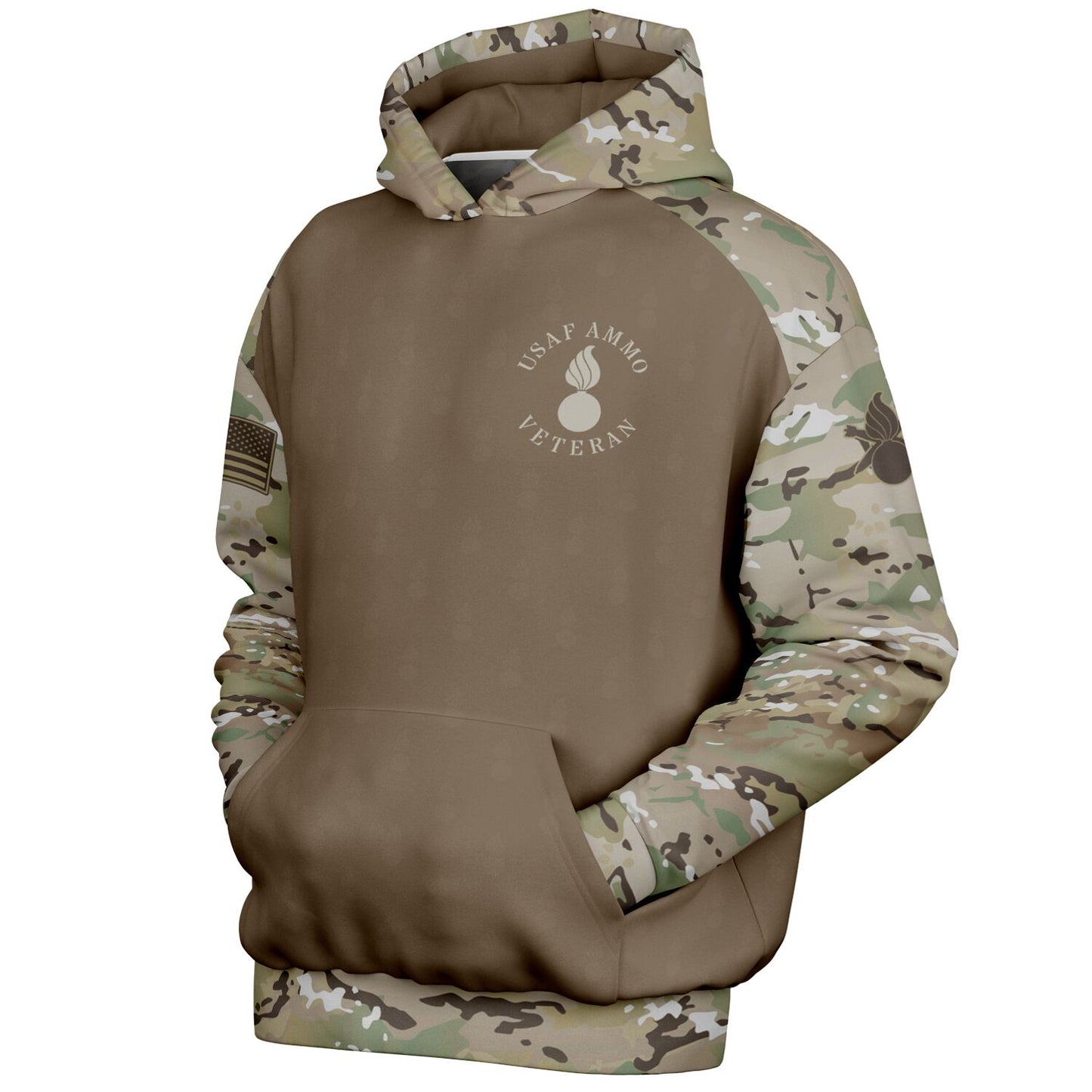 USAF AMMO OCP Style Veteran Heavyweight Oversized Cold Weather Pullover Hoodie - All Over Print