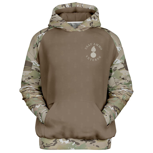 USAF AMMO OCP Style Veteran Heavyweight Oversized Cold Weather Pullover Hoodie - All Over Print