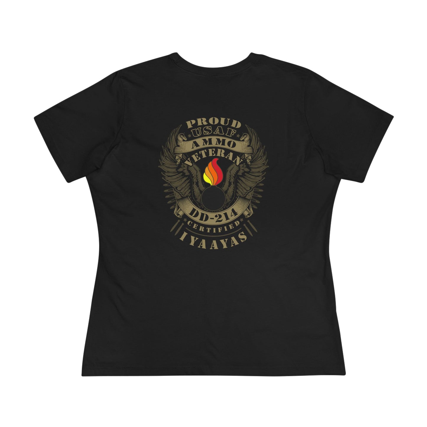 USAF AMMO IYAAYAS Proud Veteran DD-214 Certified Eagle Wings Pisspot Women's Premium Tee