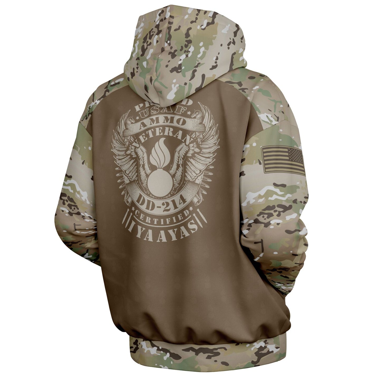 USAF AMMO OCP Style Veteran Heavyweight Oversized Cold Weather Pullover Hoodie - All Over Print