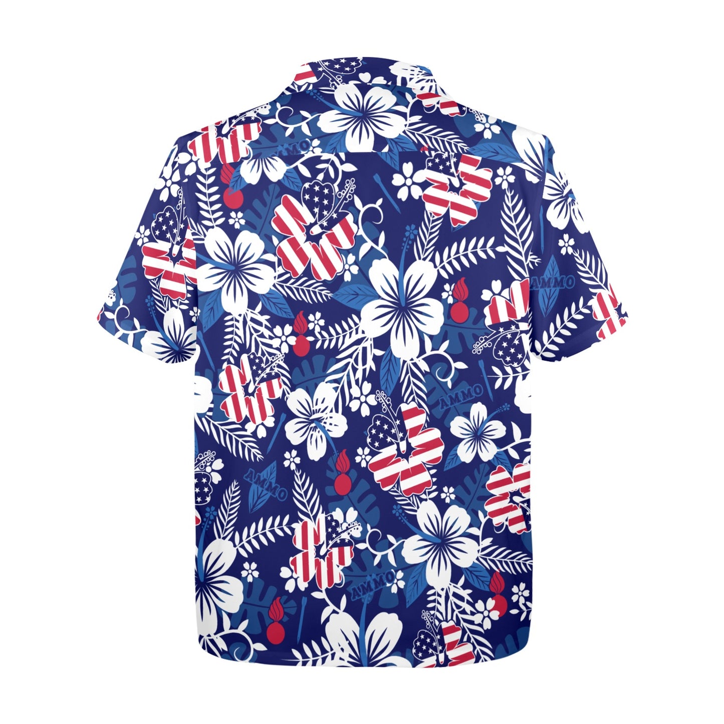 USAF AMMO Patriotic Flowers Leaves Pisspots and Flechettes Mens Hawaiian Shirt