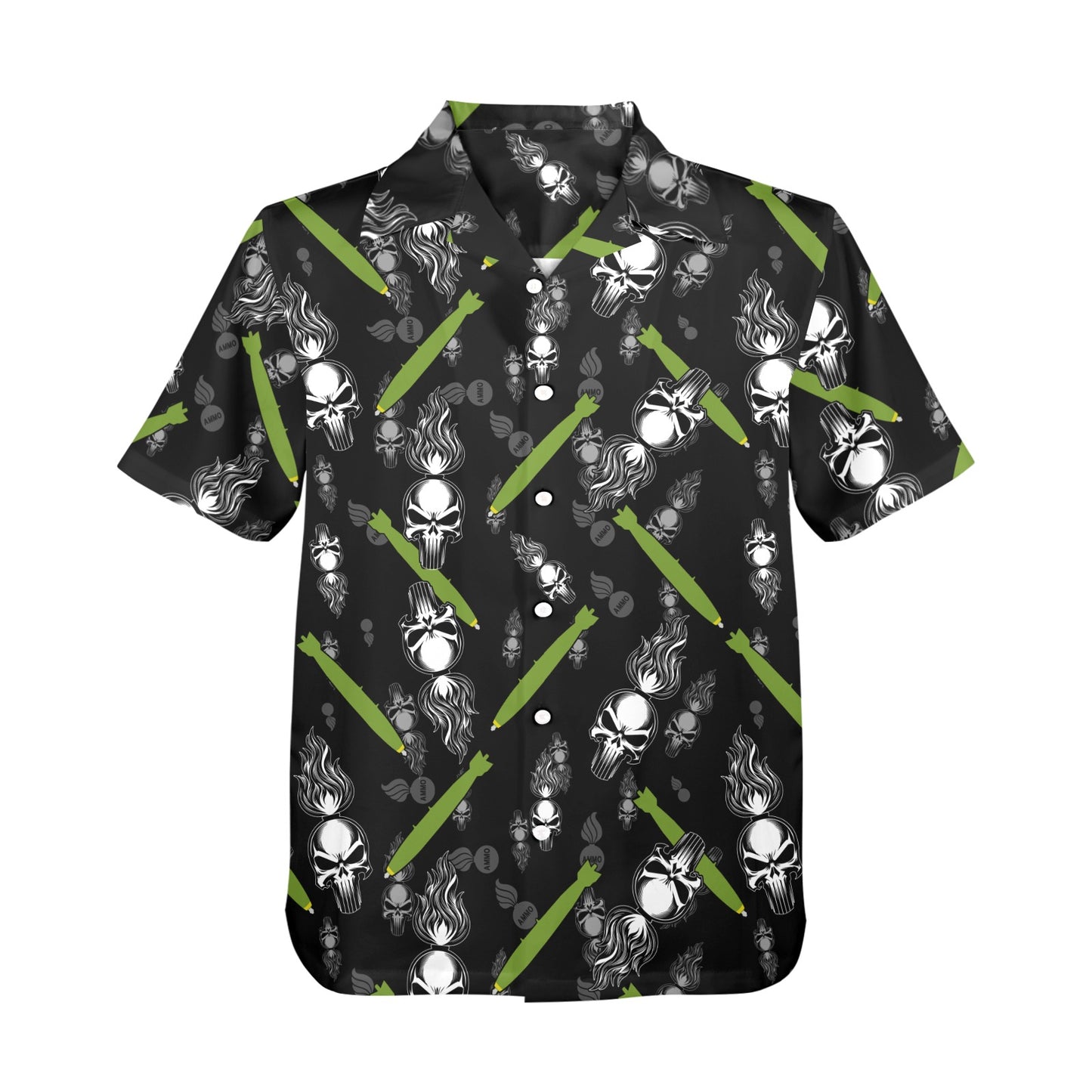 Punisher Skull Pisspots and Bombs Mens Hawaiian Shirt