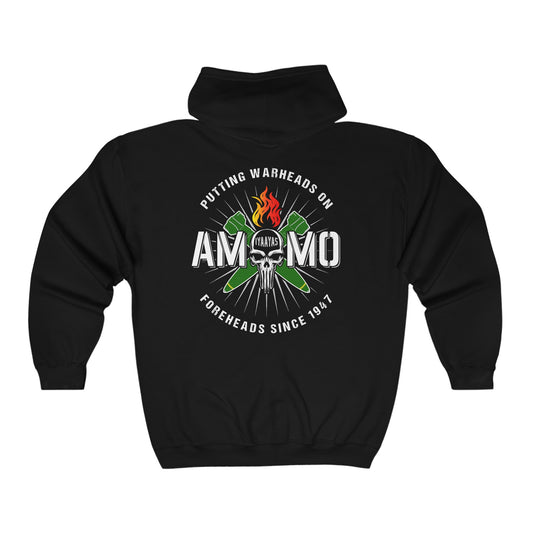 USAF AMMO Putting Warheads on Foreheads Unisex Heavy Blend™ Full Zip Hooded Sweatshirt