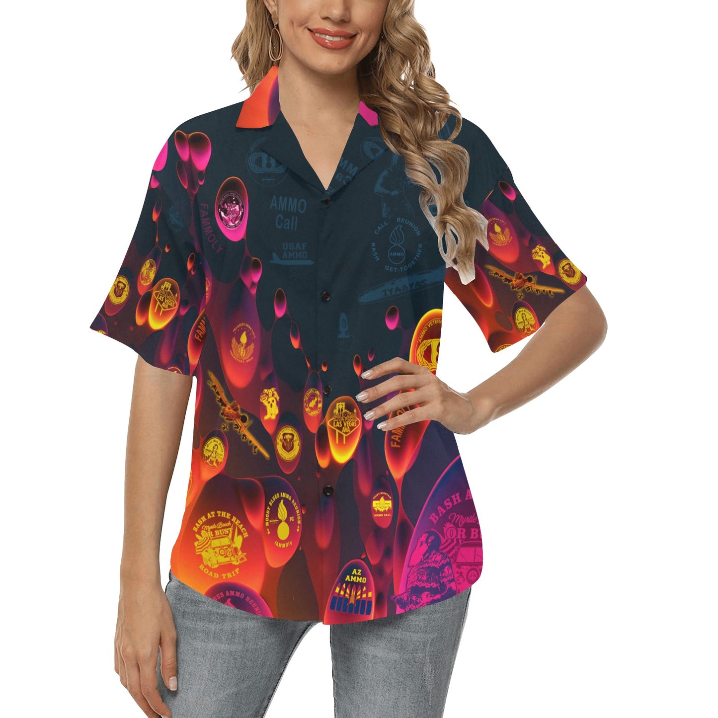 Universal USAF AMMO Call Bash Reunion Get Together Lava Lamp Veterans Association Logos Womens Version Event Hawaiian Shirt