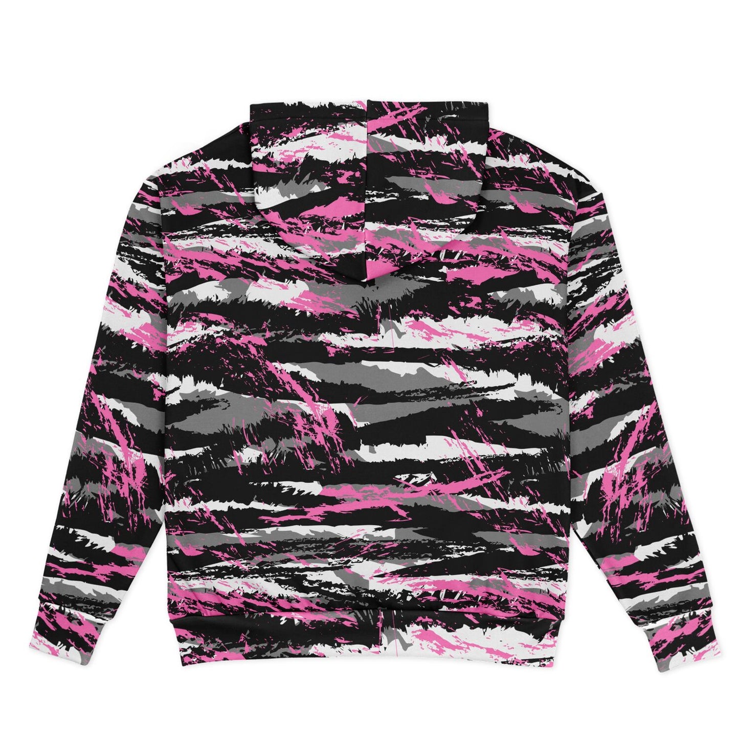 USAF AMMO Women Pink Tiger Stripe Camouflage Heavyweight Oversized Cold Weather Pullover Hoodie - All Over Print