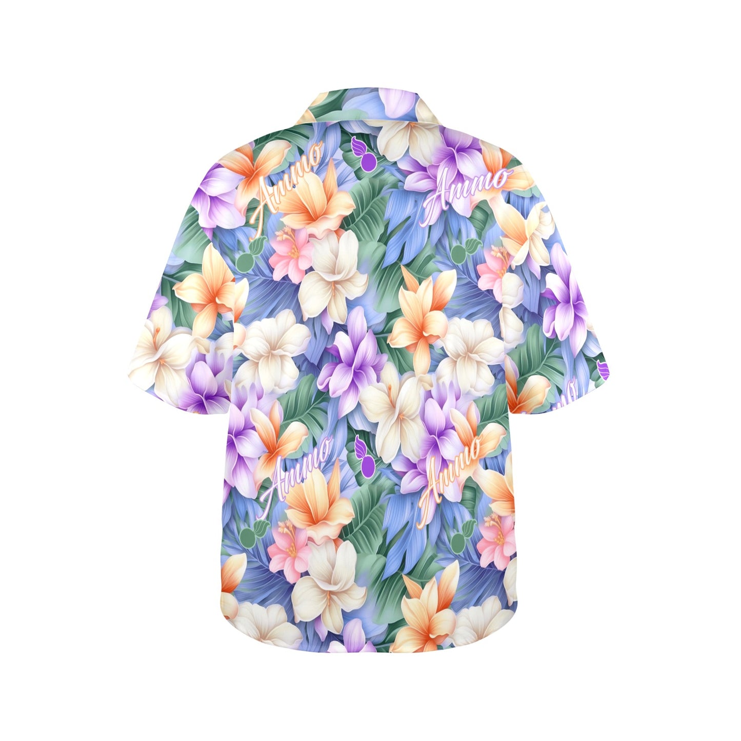 USAF AMMO Iridescent Pastel Flowers Leaves Pisspots and AMMO Word Womens Hawaiian Shirt