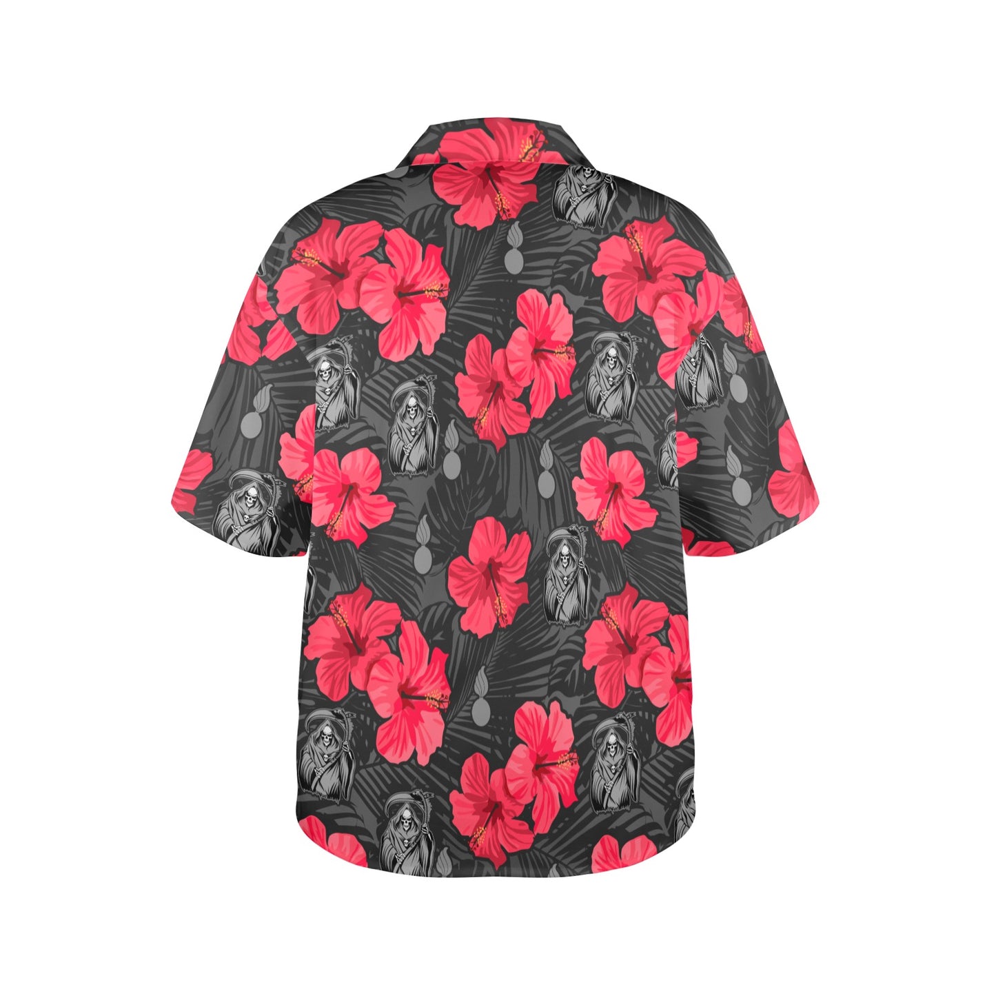 WAMMO Flowers USAF AMMO Weapons Reaper Womens Hawaiian Shirt