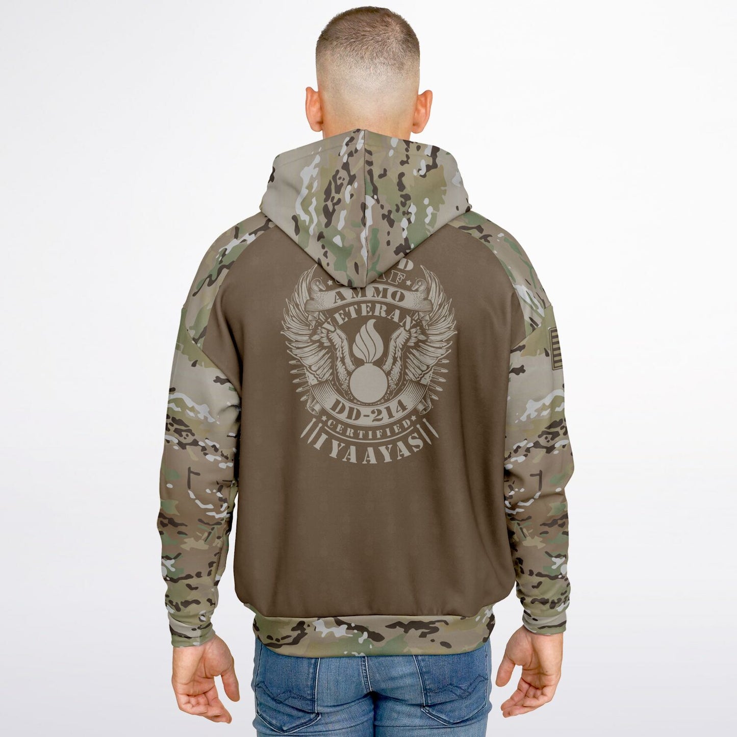 USAF AMMO OCP Style Veteran Heavyweight Oversized Cold Weather Pullover Hoodie - All Over Print