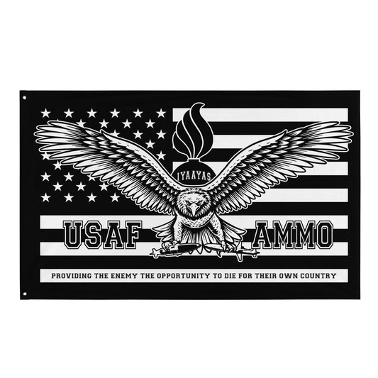 USAF AMMO American Flag Eagle Pisspot IYAAYAS JDAM and AGM-88 One-Sided Wall Flag