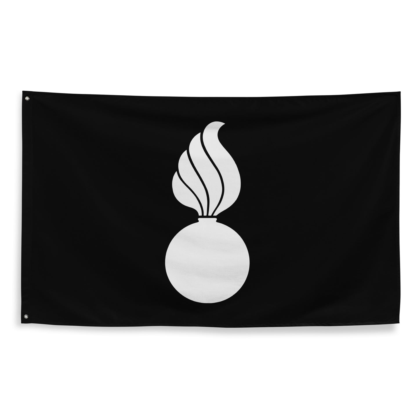 AMMO All Black With All White Pisspot One-Sided Wall Flag