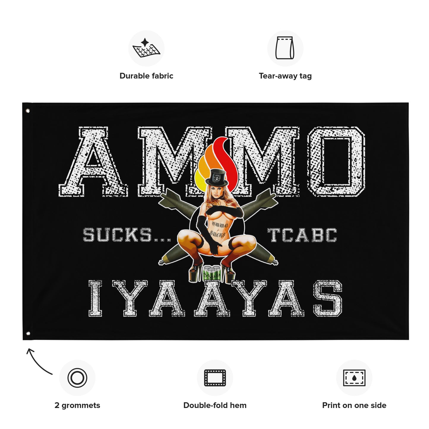 AMMO Sucks TCABC One-Sided Wall Flag