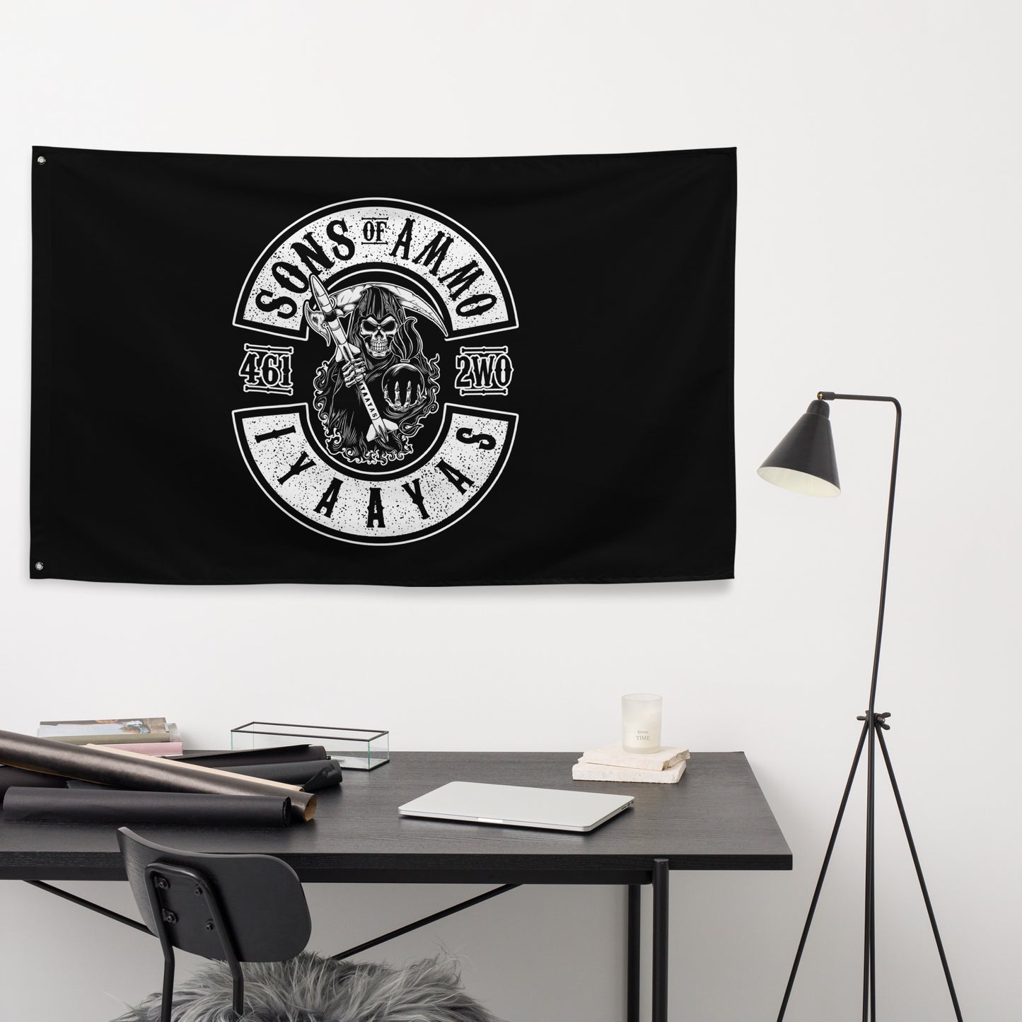 USAF AMMO Sons Of AMMO IYAAYAS Grim Reaper 461 2W0 One-Sided Wall Flag