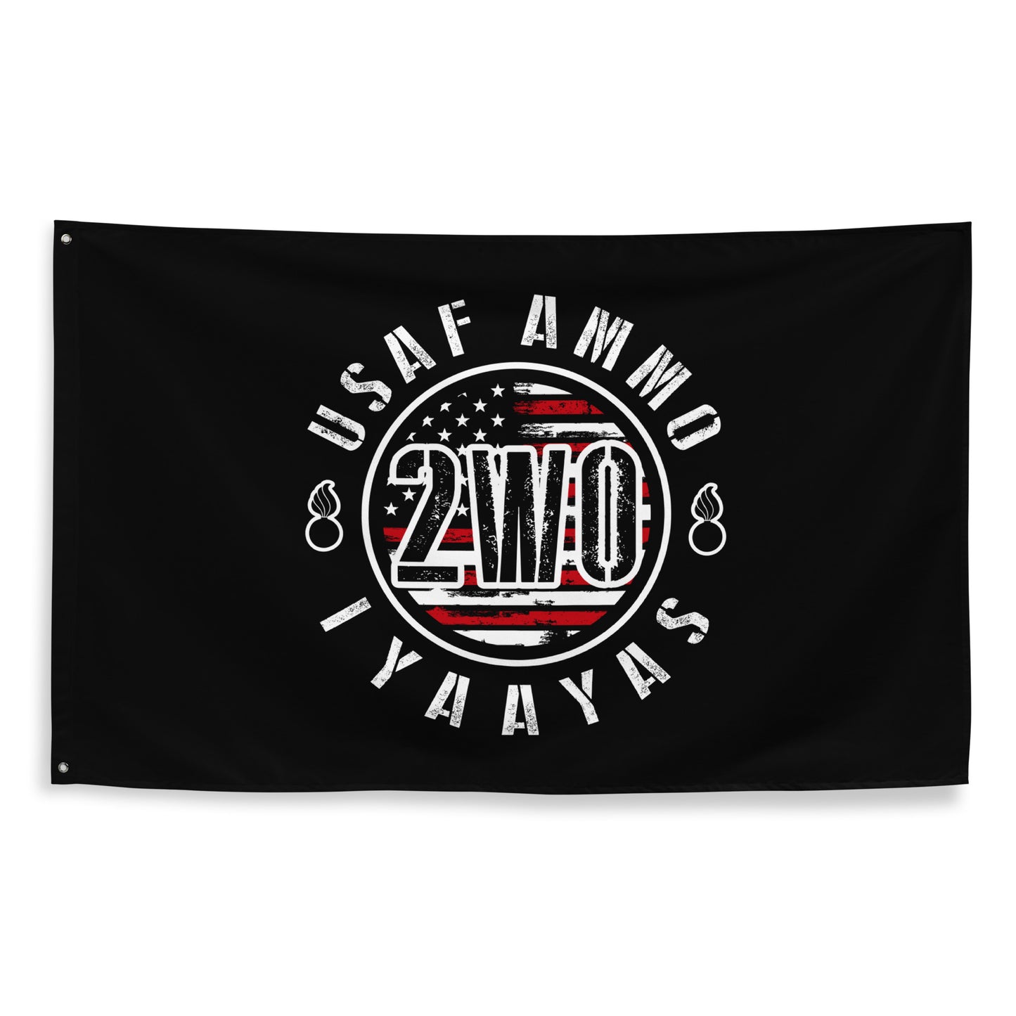 USAF AMMO Circular 2W0 American Grunge IYAAYAS Logo One-Sided Wall Flag