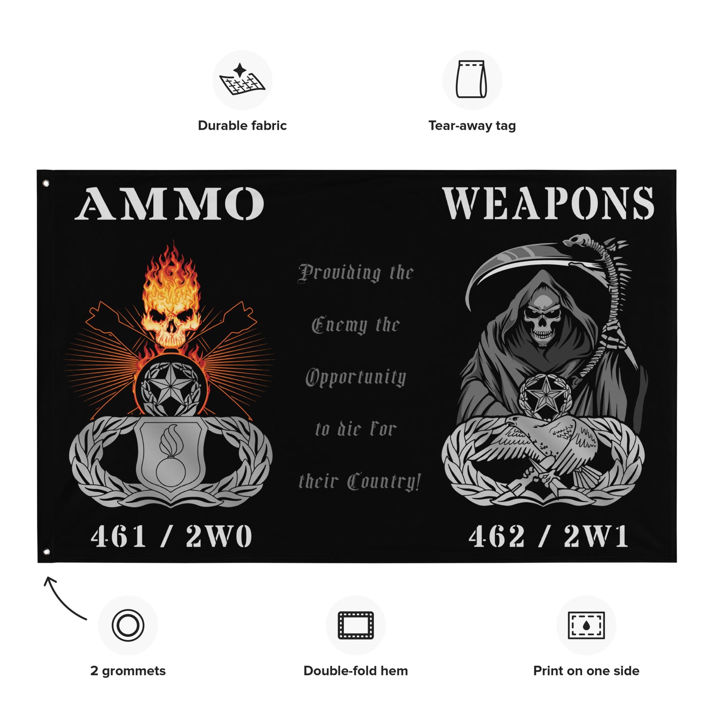 USAF Weapons AMMO Combined One-Sided Wall Flag