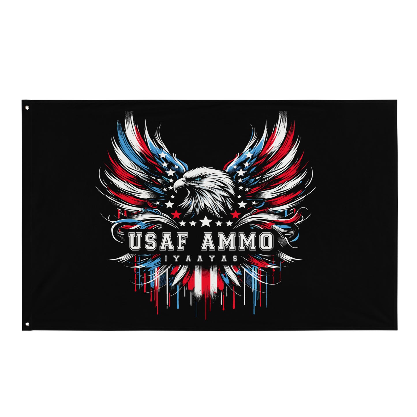 Patriotic Eagle Pisspot USAF AMMO IYAAYAS One-Sided Wall Flag