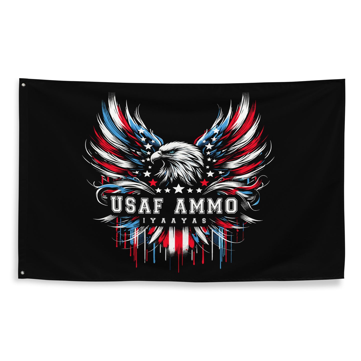 Patriotic Eagle Pisspot USAF AMMO IYAAYAS One-Sided Wall Flag