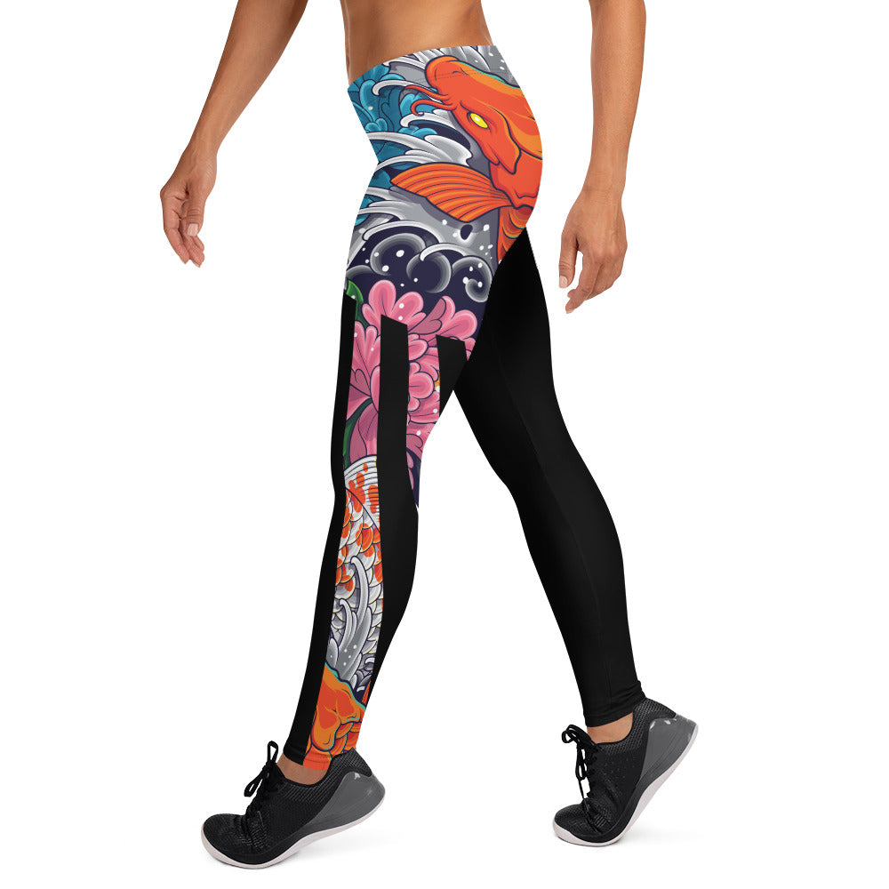 Japanese Koi Fish Water Flowers and Pisspots AMMO Wife Leggings