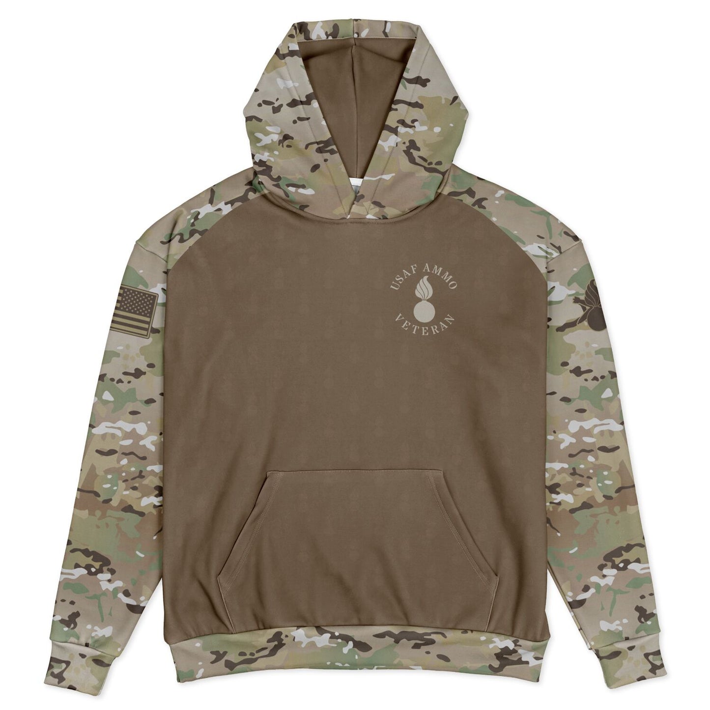 USAF AMMO OCP Style Veteran Heavyweight Oversized Cold Weather Pullover Hoodie - All Over Print