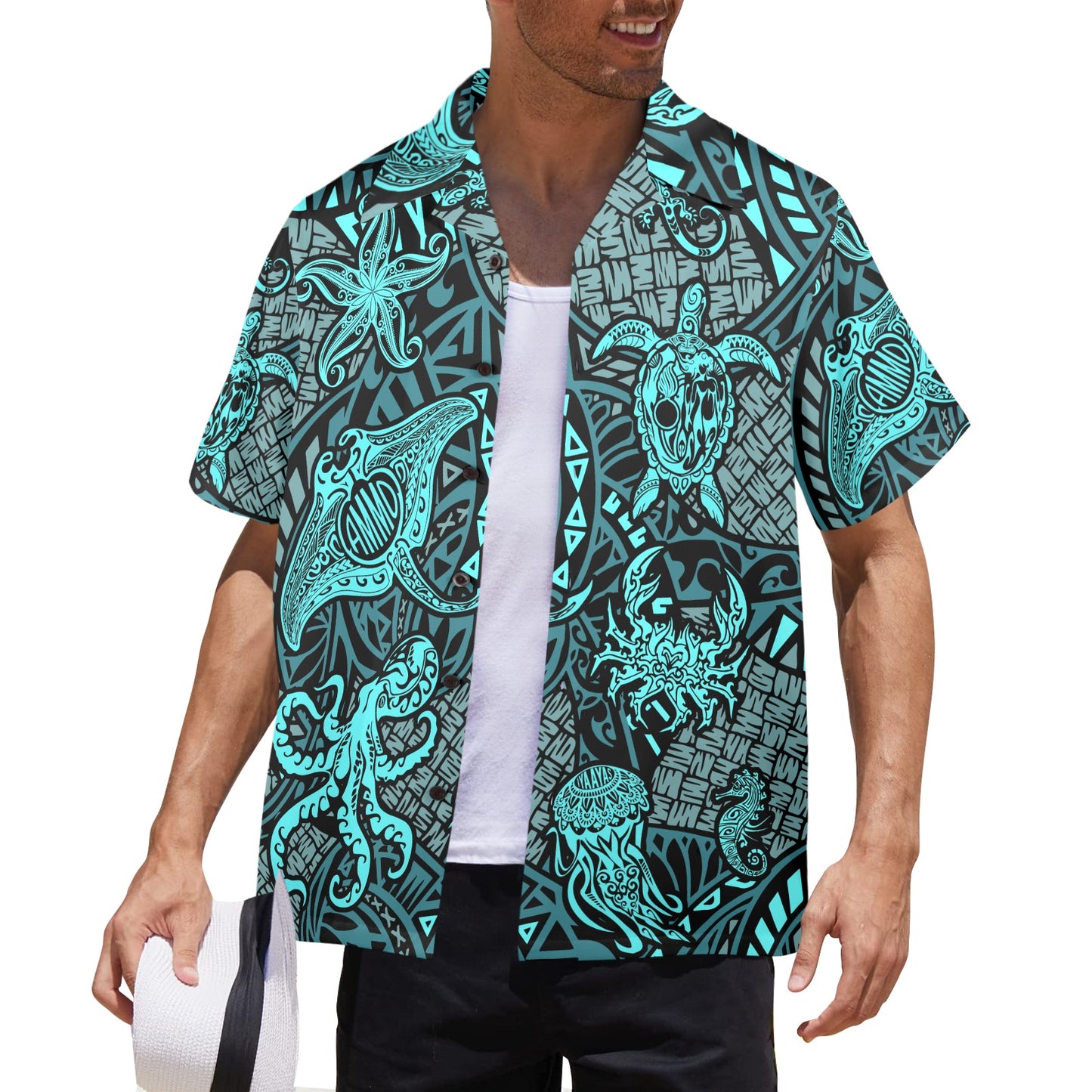 USAF AMMO Sea Life Tribal Mens Hawaiian Shirt