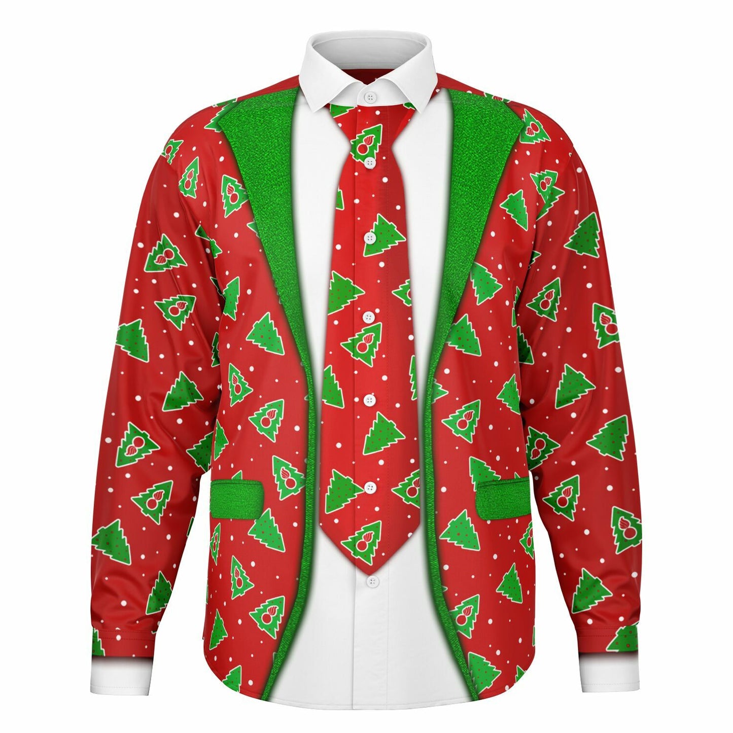 USAF AMMO Christmas Tree Pattern Long Sleeve Button Down Shirt - All Over Print