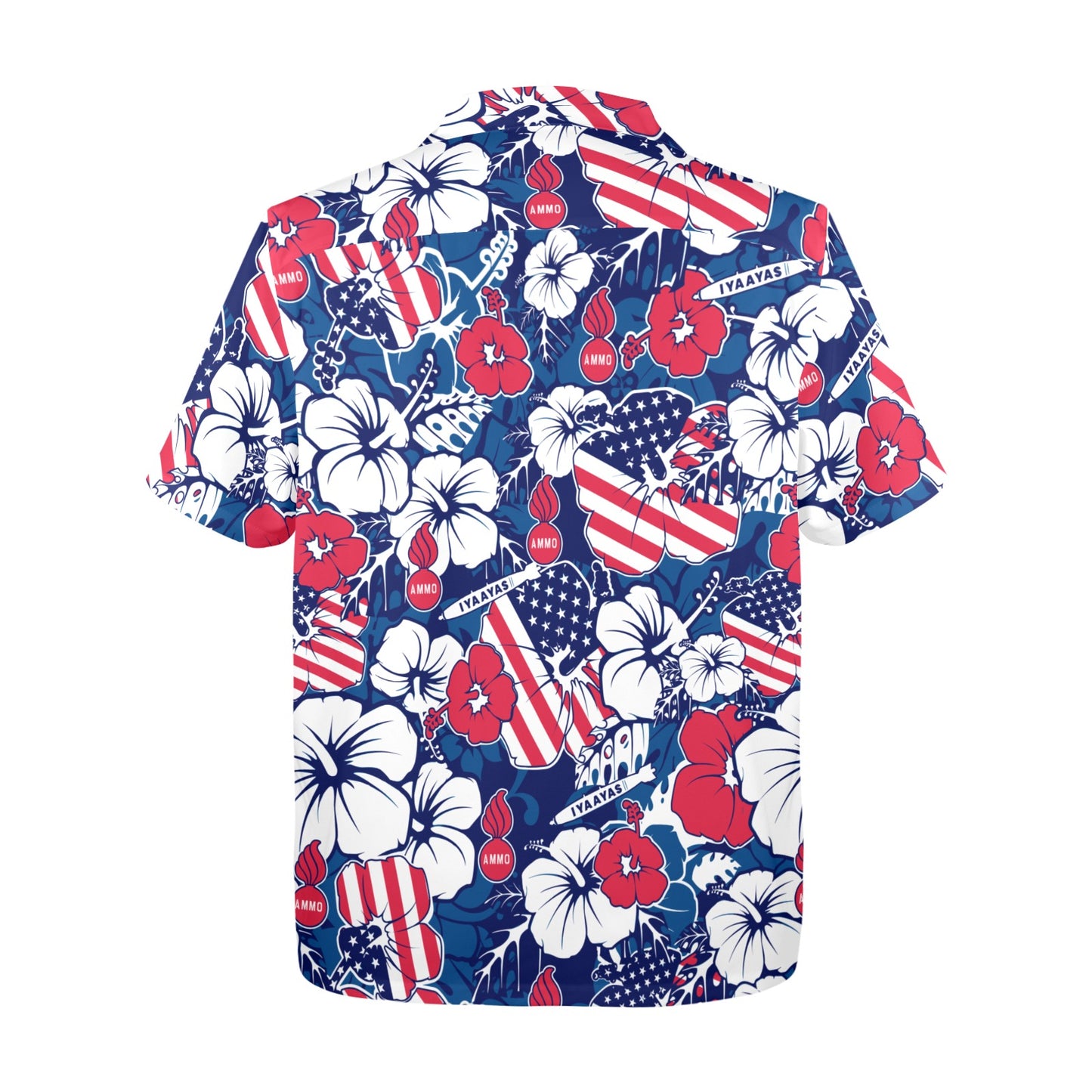 USAF AMMO Red White and Blue Patriotic American Flag Pisspots Bombs IYAAYAS Mens Hawaiian Shirt