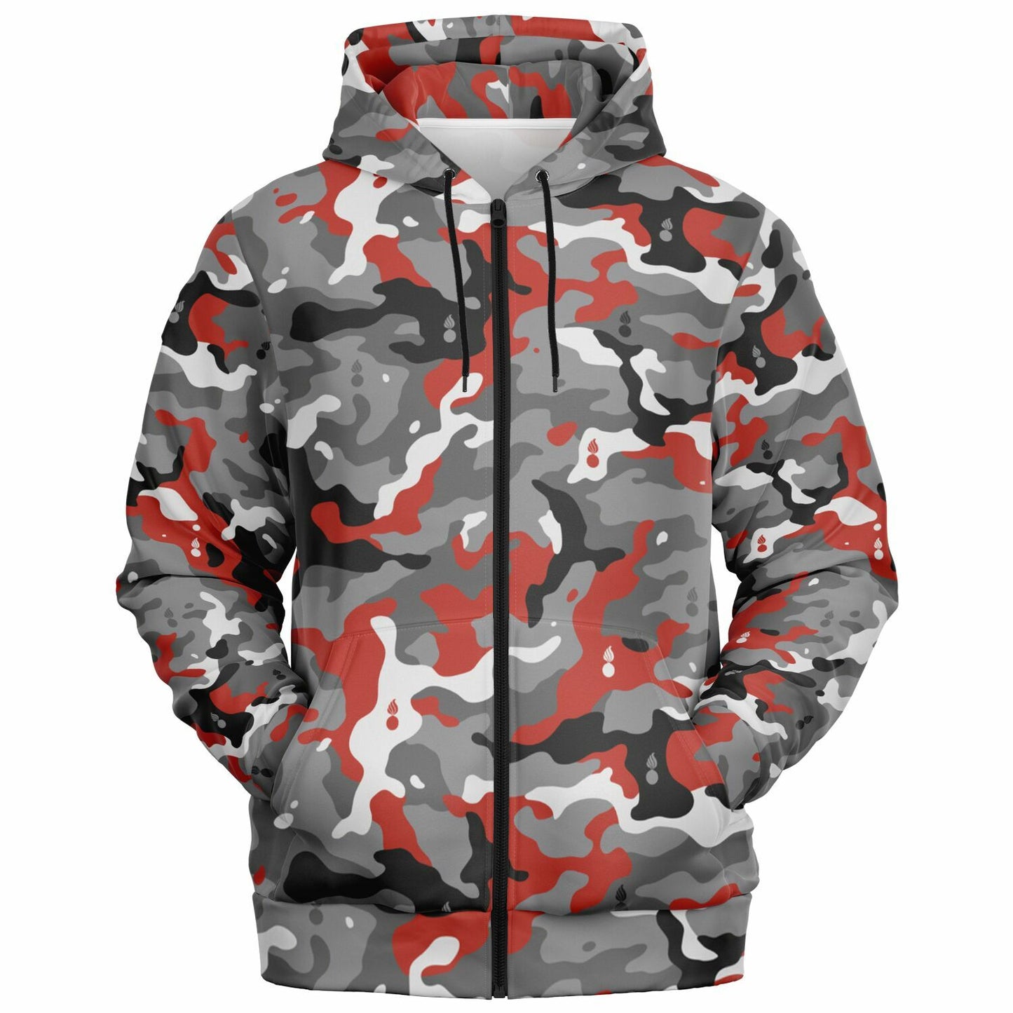 Red White Black and Grey USAF AMMO Pisspots Fashion Zip-Up Hoodie - All Over Print