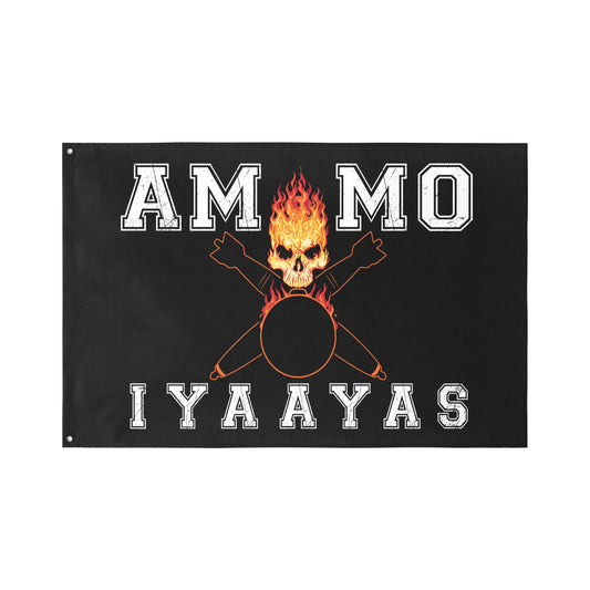 USAF AMMO Flaming Skull Crossed Bombs IYAAYAS 2 Sided Flag