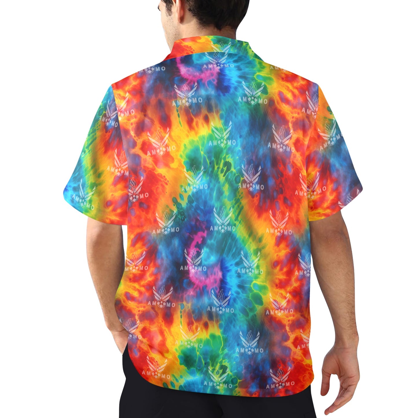 USAF AMMO Tie Dye AF Vectors Combined With Pisspots All Over Mens Hawaiian Shirt