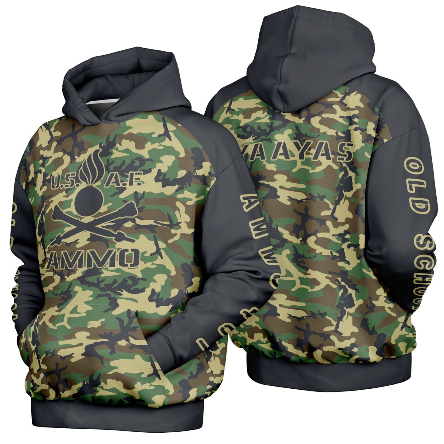 USAF AMMO Old School 461 Crossed GBU-28s Pisspot IYAAYAS Heavyweight Oversized Cold Weather Pullover Hoodie - All Over Print