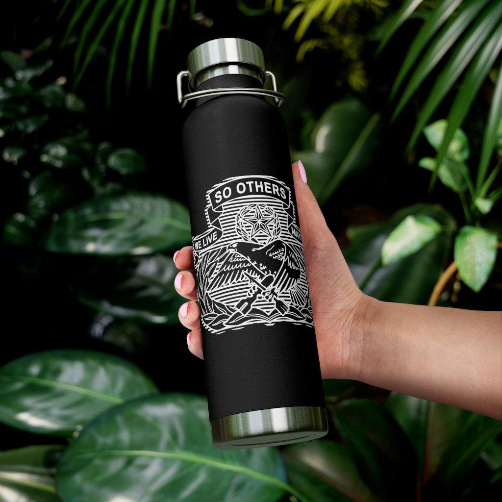 USAF AMMO Old School We Live So Others May Die Maintenance Badge 22oz Vacuum Insulated Dark Bottle Tumbler - AMMO Pisspot IYAAYAS Gear