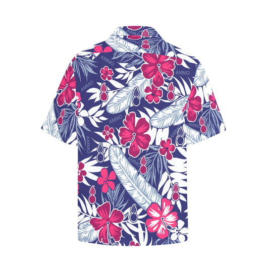 AMMO Hawaiian Shirt Orange Purple and Blue Sunset Palm Trees Birds Pisspots