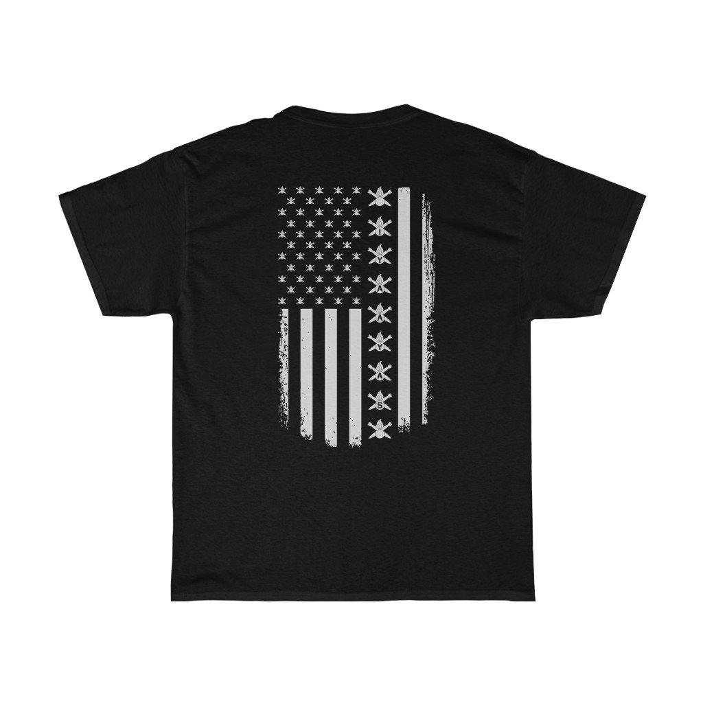 Vertical American Flag With Pisspot and Crossed Bombs As Stars and Ver ...