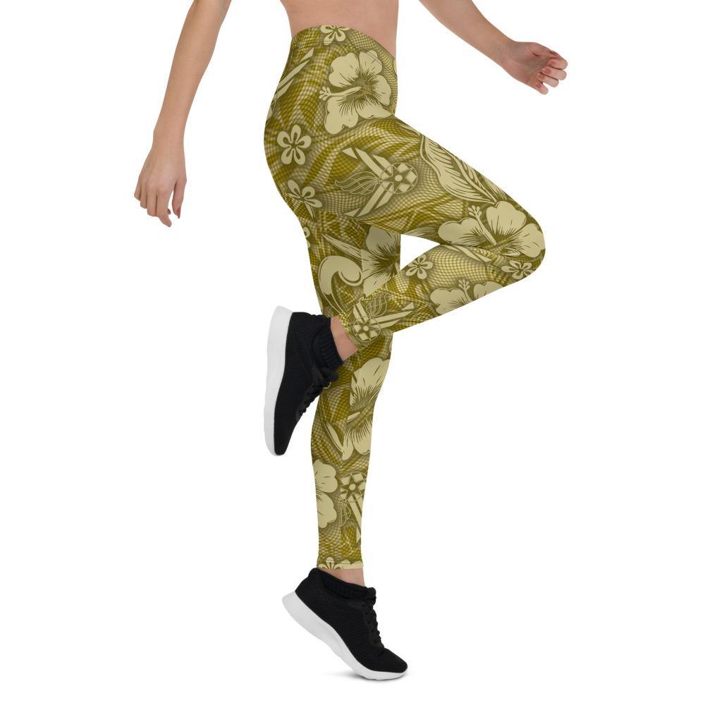 USAF AMMO Gold Flowers Leaves AF Vector Pisspot Logos Tribal Background Leggings - AMMO Pisspot IYAAYAS Gear