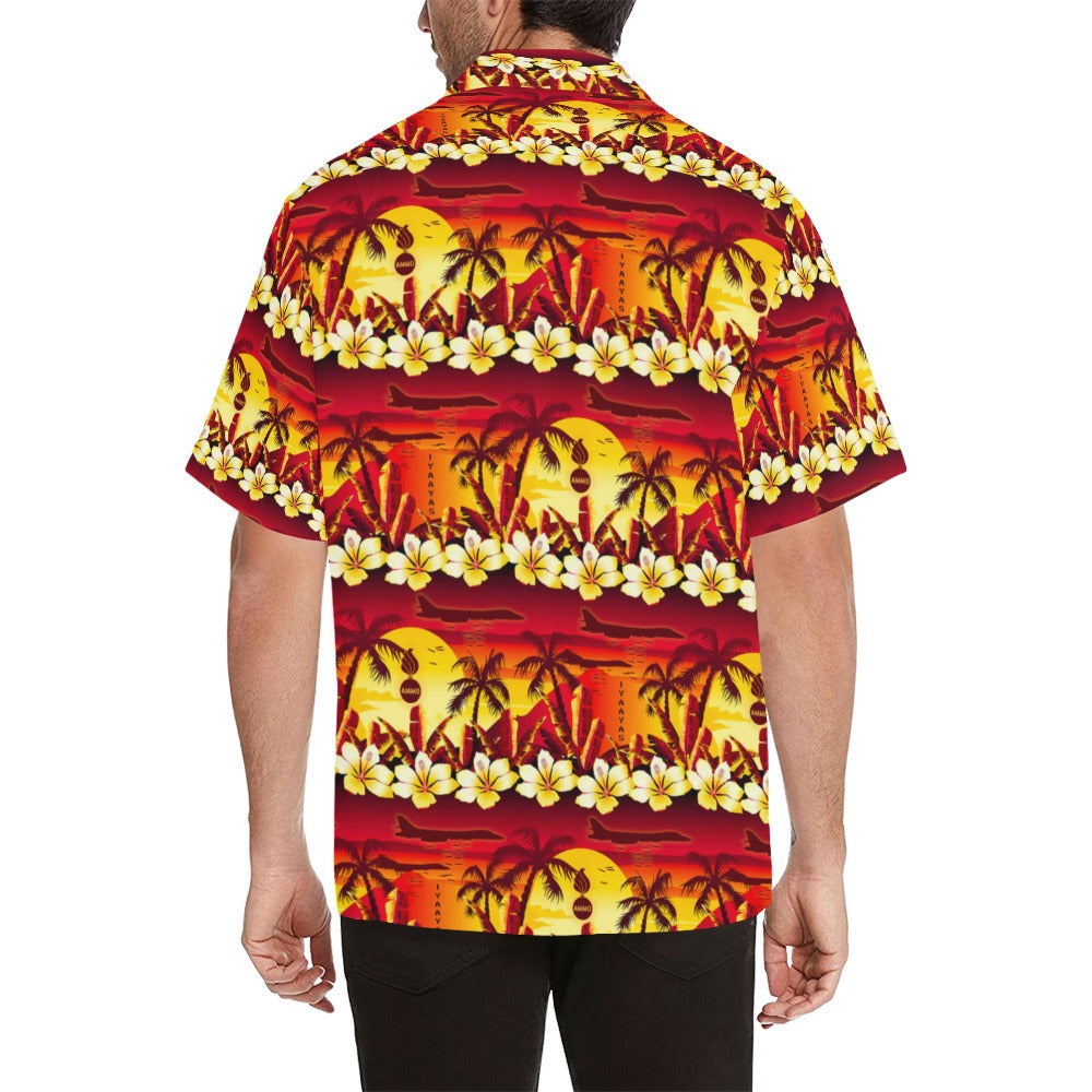 AMMO Hawaiian Shirt Red White and Blue Patriotic Flowers Flags Pisspots  Bombs