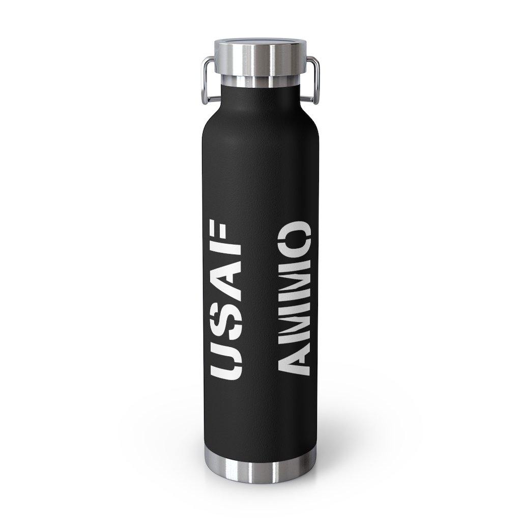 USAF AMMO Old School We Live So Others May Die Maintenance Badge 22oz Vacuum Insulated Dark Bottle Tumbler - AMMO Pisspot IYAAYAS Gear